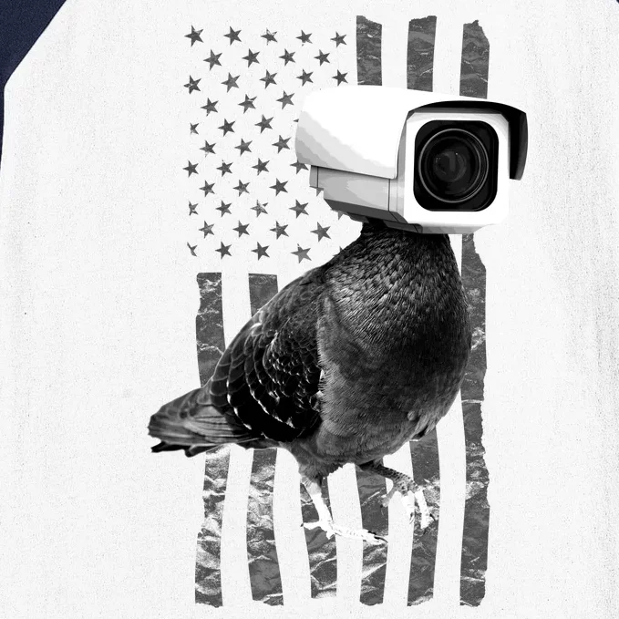 Pidgeon Camera USA Flag Baseball Sleeve Shirt