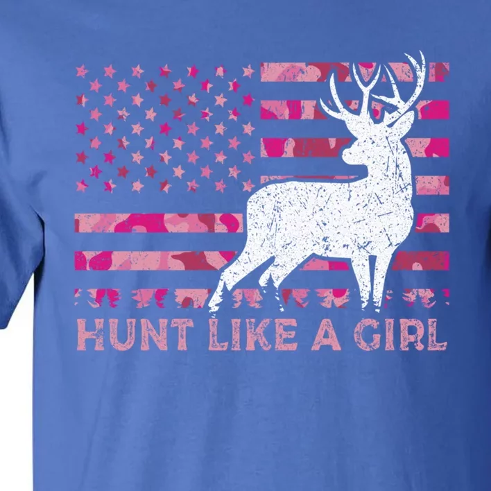 Pink Camo Usa Flag Patriotic Deer Hunting Hunt Like A Gift Tall T-Shirt