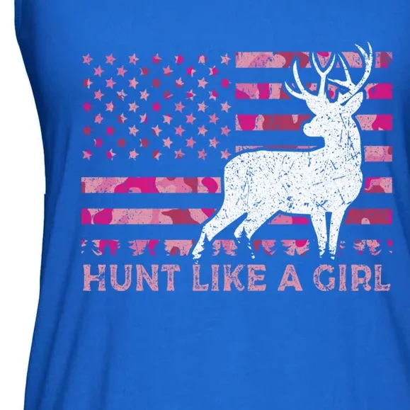 Pink Camo Usa Flag Patriotic Deer Hunting Hunt Like A Gift Ladies Essential Flowy Tank