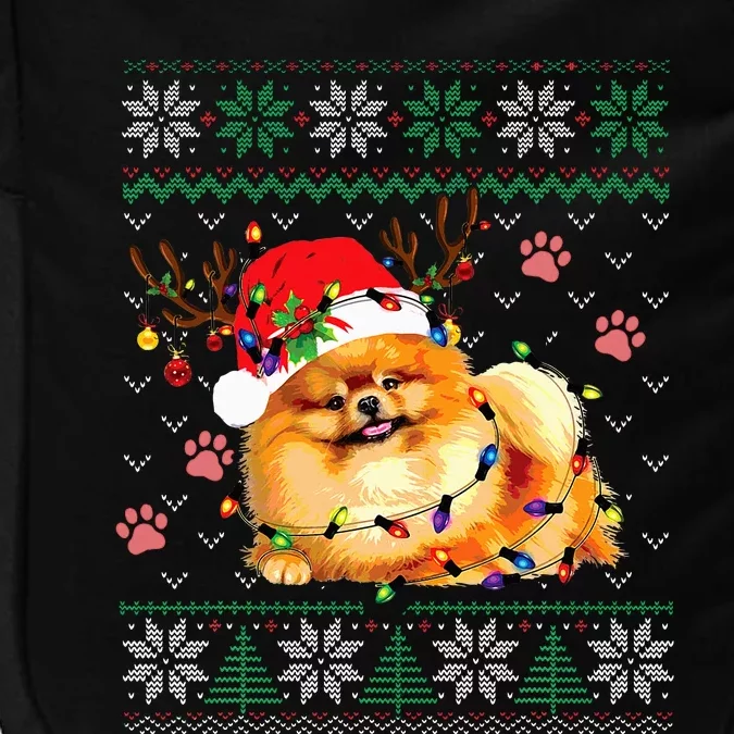 Pomeranian Christmas Ugly Funny Dog Lover Xmas Impact Tech Backpack