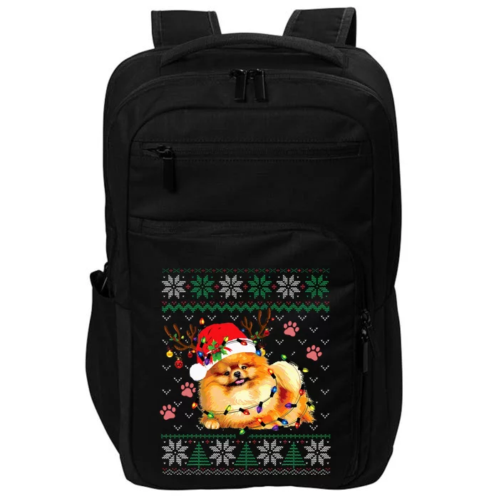 Pomeranian Christmas Ugly Funny Dog Lover Xmas Impact Tech Backpack