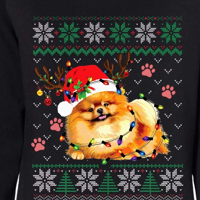 Pomeranian Christmas Ugly Funny Dog Lover Xmas Womens California Wash Sweatshirt