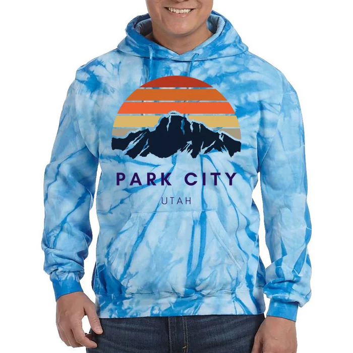 Park City Utah Skiing Snowboarding Hikers Utah Gifts UT Tie Dye Hoodie