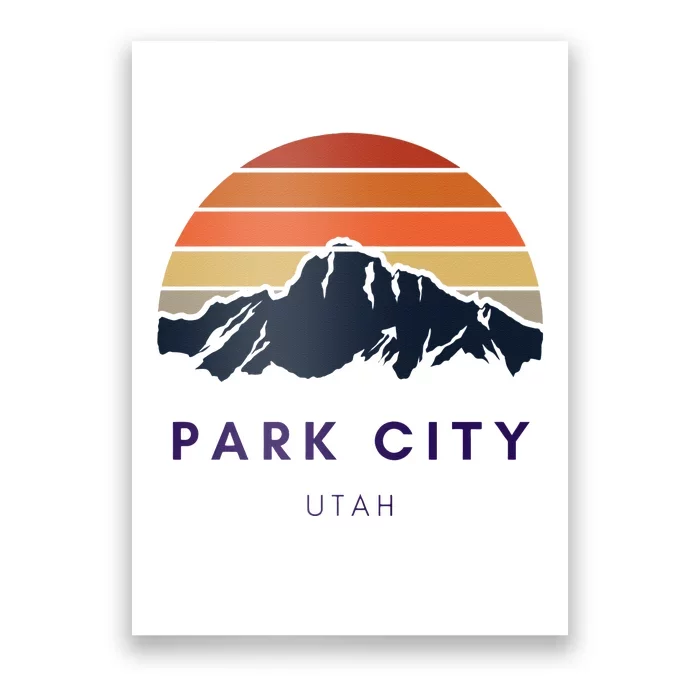 Park City Utah Skiing Snowboarding Hikers Utah Gifts UT Poster