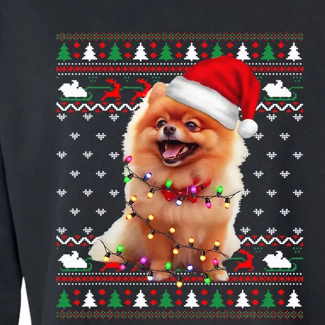 Pomeranian Christmas Ugly Sweater Funny Dog Lover Xmas Cropped Pullover Crew