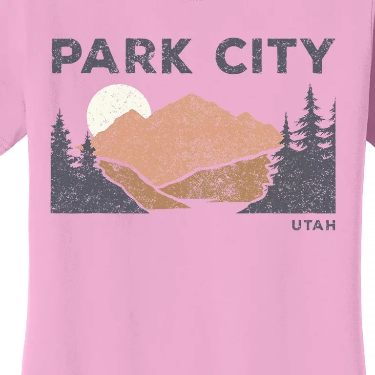 Park City Utah Faded Mountain Forest Hiking Women's T-Shirt