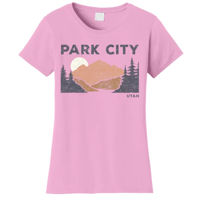 Park City Utah Faded Mountain Forest Hiking Women's T-Shirt