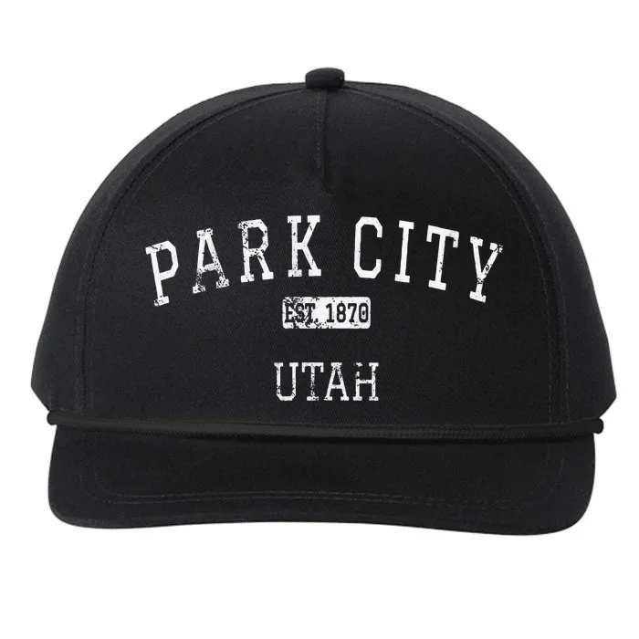 Park City Utah UT Vintage Snapback Five-Panel Rope Hat