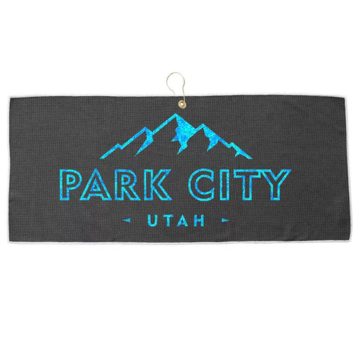 Park City Utah Vintage Colorful Mountain Forest Hiking Large Microfiber Waffle Golf Towel