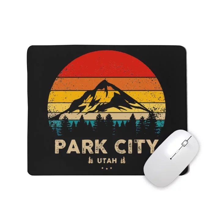 Park City Utah Ski Winter Sports Vintage Souvenir Skier Mousepad