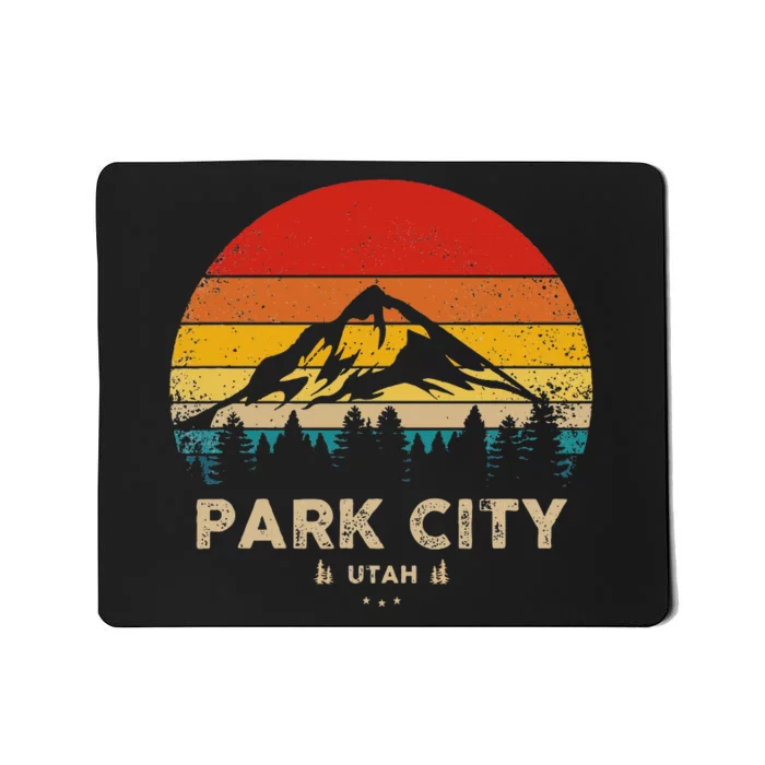 Park City Utah Ski Winter Sports Vintage Souvenir Skier Mousepad