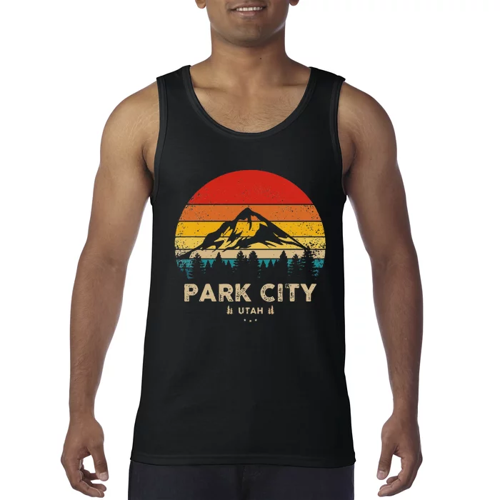 Park City Utah Ski Winter Sports Vintage Souvenir Skier Tank Top