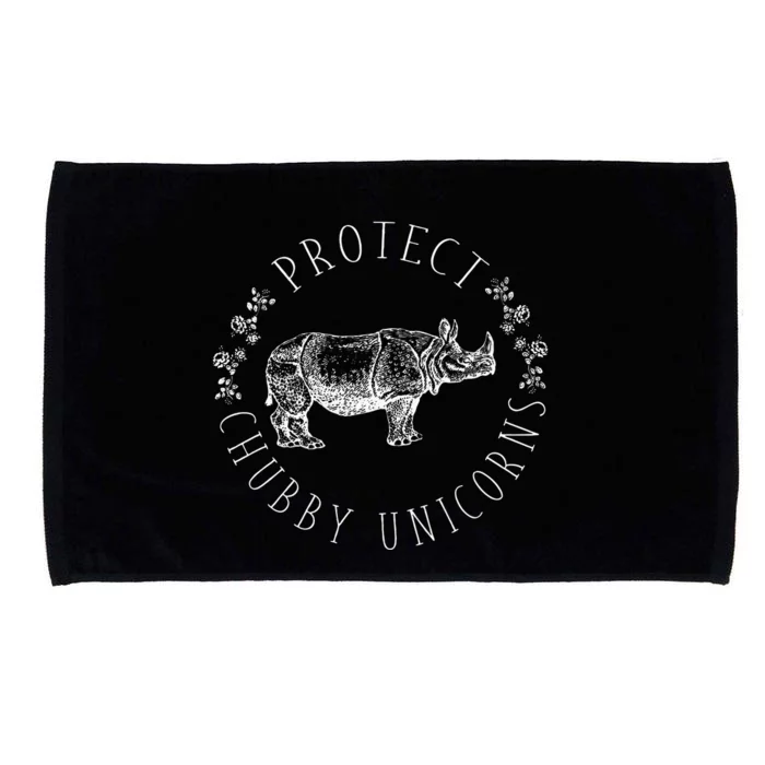 Protect Chubby Unicorns Save The White Rhino Animal Lover Microfiber Hand Towel