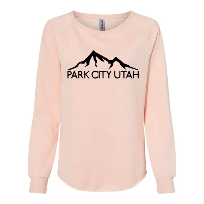 Park City Utah Mountains Skiing Ski Snowboard Hiking Climbing Womens California Wash Sweatshirt