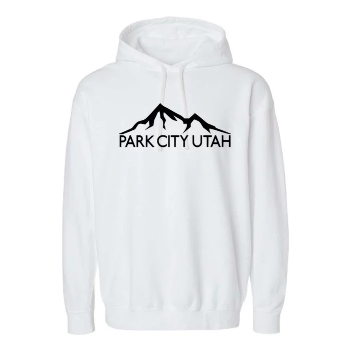 Park City Utah Mountains Skiing Ski Snowboard Hiking Climbing Garment-Dyed Fleece Hoodie