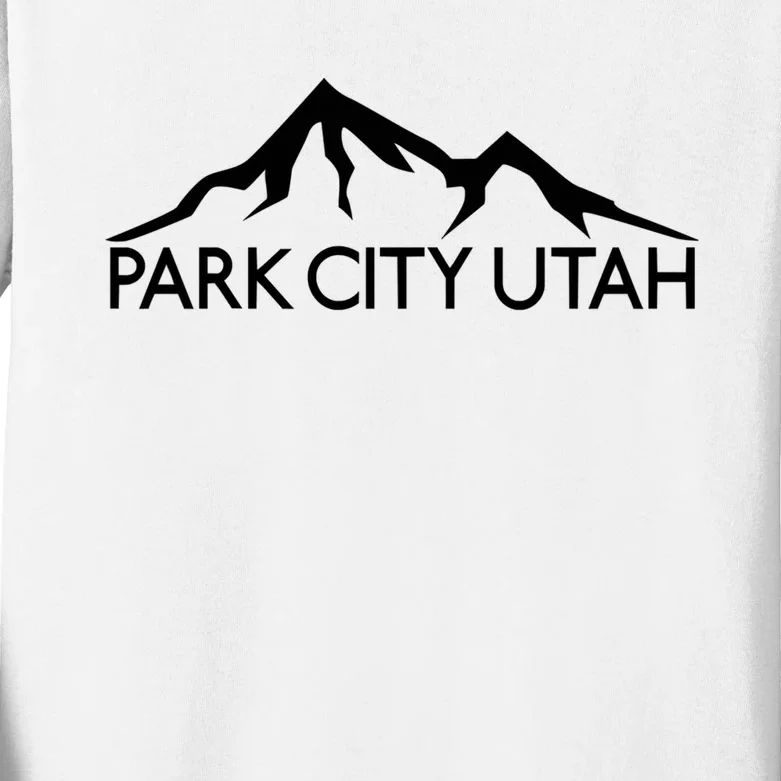 Park City Utah Mountains Skiing Ski Snowboard Hiking Climbing Kids Long Sleeve Shirt