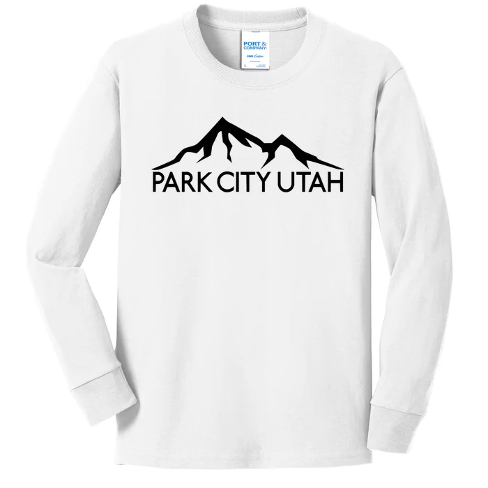 Park City Utah Mountains Skiing Ski Snowboard Hiking Climbing Kids Long Sleeve Shirt