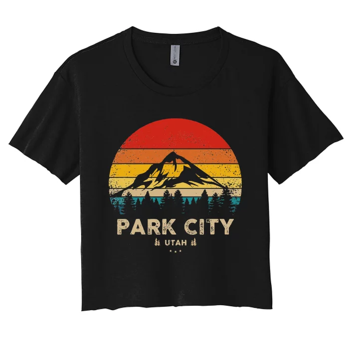 Park City Utah Ski Winter Sports Women's Crop Top Tee