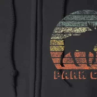 Park City Utah Moose Retro Sunset Nature Travel Full Zip Hoodie