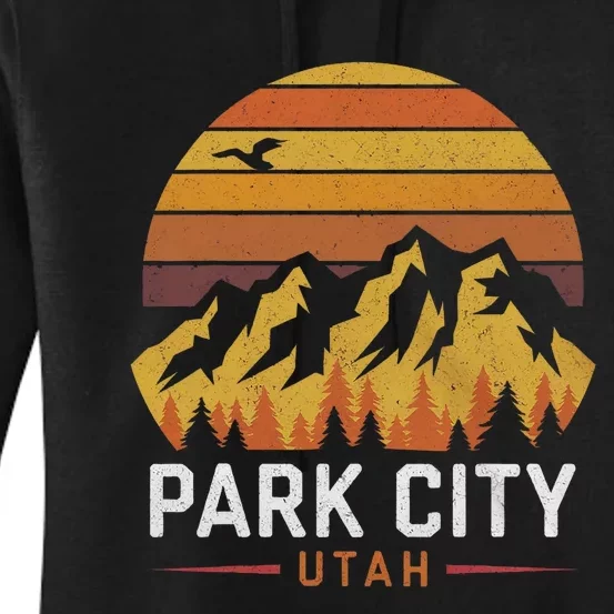 Park City Utah Mountains Ski Hiking Camping Trip Souvenirs Women's Pullover Hoodie