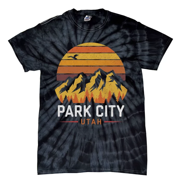 Park City Utah Mountains Ski Hiking Camping Trip Souvenirs Tie-Dye T-Shirt