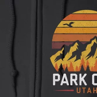 Park City Utah Mountains Ski Hiking Camping Trip Souvenirs Full Zip Hoodie