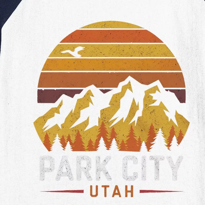 Park City Utah Mountains Ski Hiking Camping Trip Souvenirs Baseball Sleeve Shirt