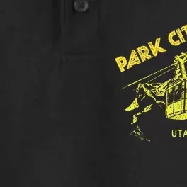 Park City Utah Distressed Retro Skiing Dry Zone Grid Performance Polo