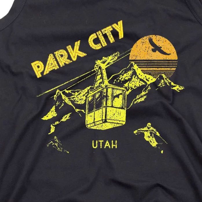 Park City Utah Distressed Retro Skiing Tank Top