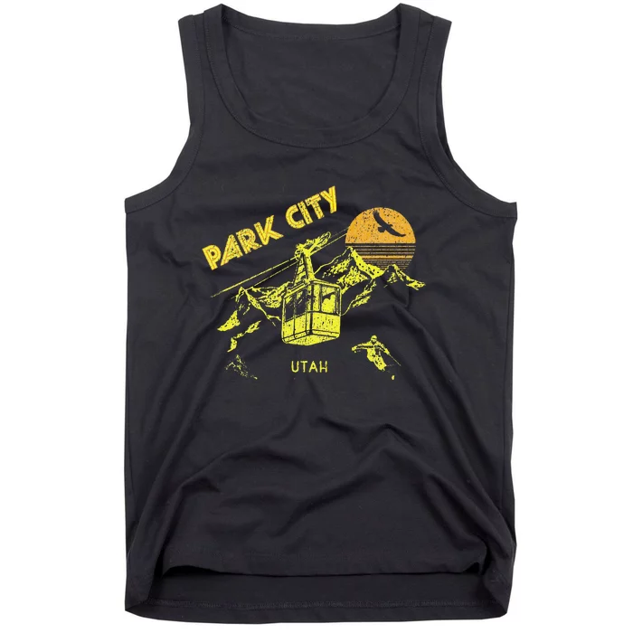 Park City Utah Distressed Retro Skiing Tank Top