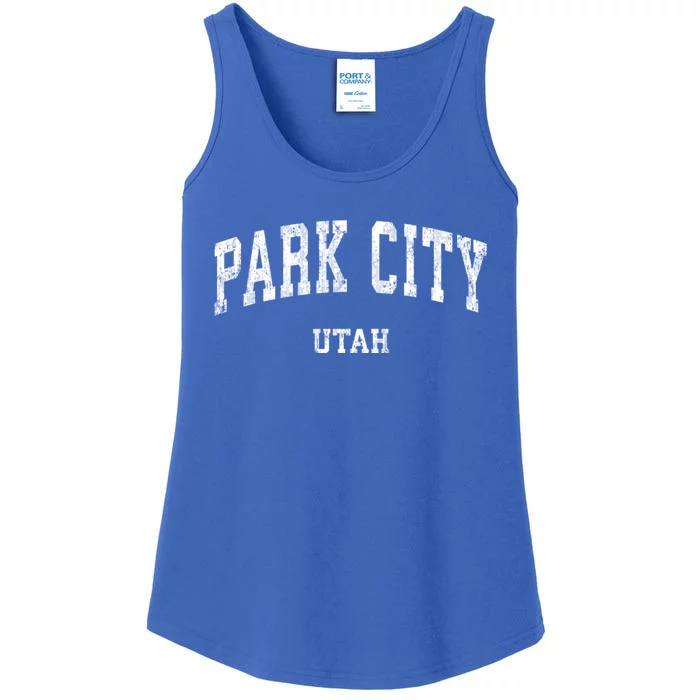 Park City Utah Ut Vintage Varsity Sports Ladies Essential Tank