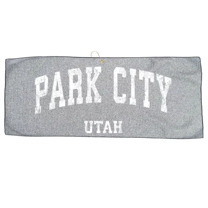 Park City Utah Ut Vintage Varsity Sports Large Microfiber Waffle Golf Towel