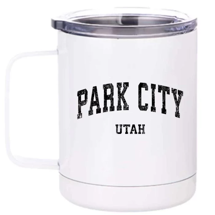 Park City Utah Ut Vintage Varsity Sports Front & Back 12oz Stainless Steel Tumbler Cup