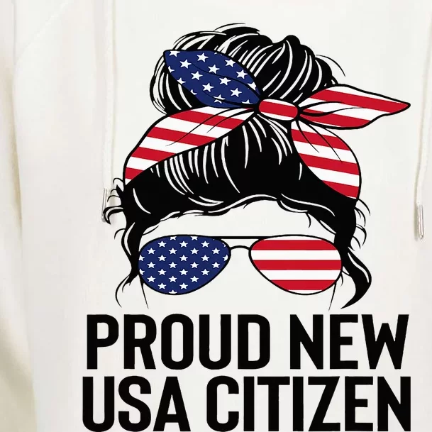 Proud Citizens Us American New Citizenship Gifts Usa Flag Womens Funnel Neck Pullover Hood