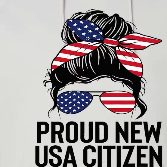 Proud Citizens Us American New Citizenship Gifts Usa Flag Performance Fleece Hoodie