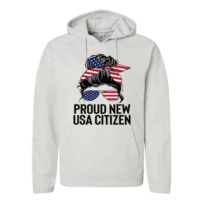 Proud Citizens Us American New Citizenship Gifts Usa Flag Performance Fleece Hoodie