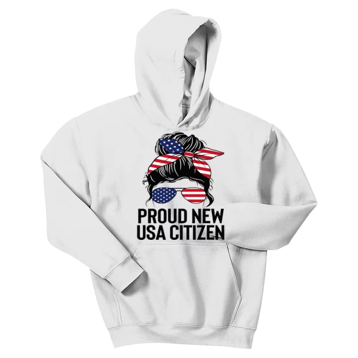 Proud Citizens Us American New Citizenship Gifts Usa Flag Kids Hoodie