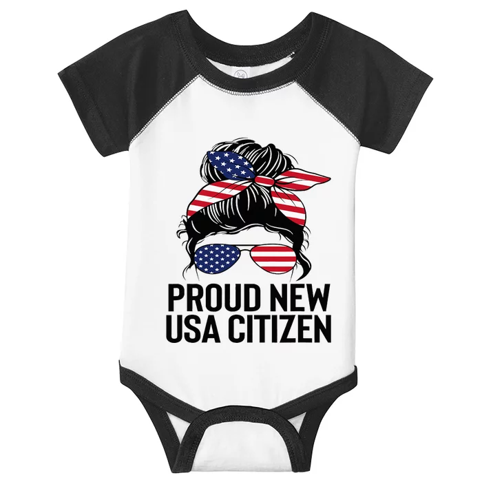 Proud Citizens Us American New Citizenship Gifts Usa Flag Infant Baby Jersey Bodysuit