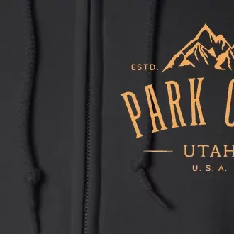 Park City Utah Awesome Mountain Design Souvenir Full Zip Hoodie