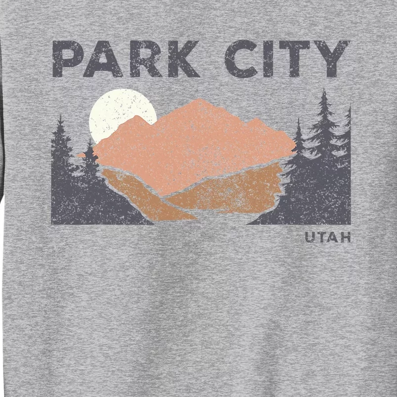 Park City Utah Faded Mountain Forest Hiking Tall Sweatshirt