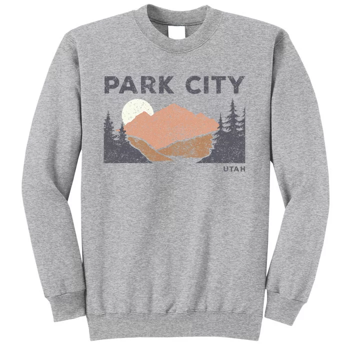 Park City Utah Faded Mountain Forest Hiking Tall Sweatshirt