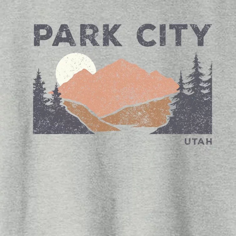 Park City Utah Faded Mountain Forest Hiking Women's Crop Top Tee