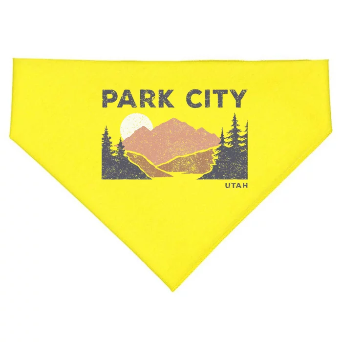 Park City Utah Faded Mountain Forest Hiking USA-Made Doggie Bandana