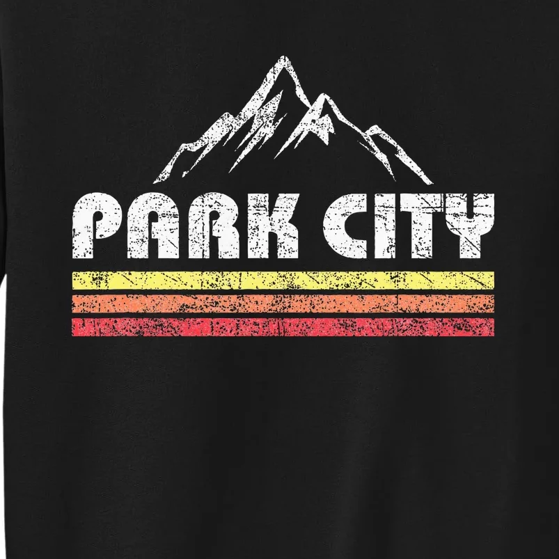 Park City Utah Mountain Faded Bars Ski Sports Sweatshirt