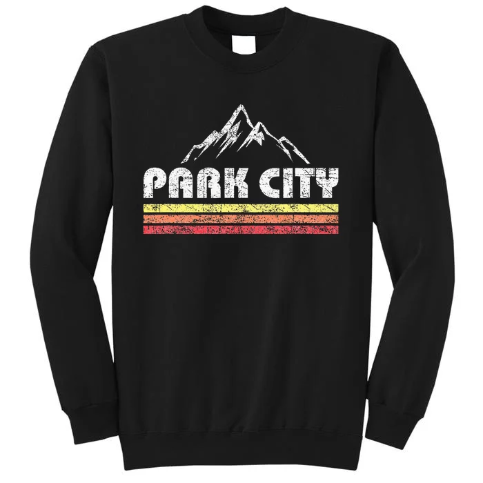 Park City Utah Mountain Faded Bars Ski Sports Sweatshirt