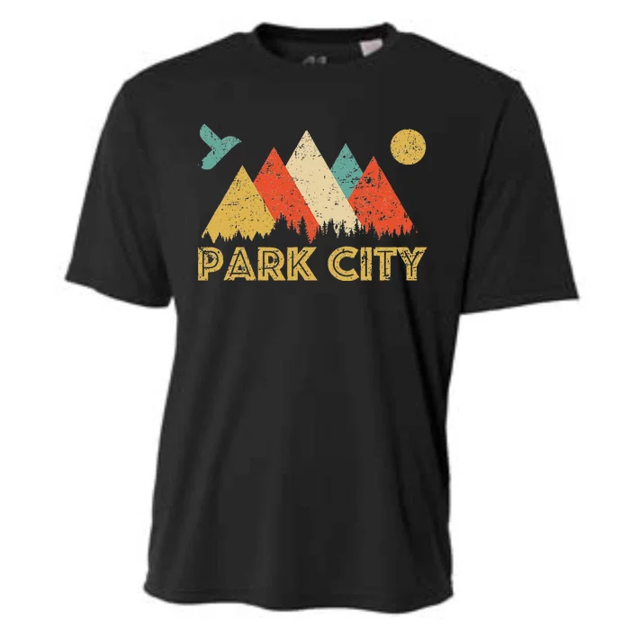 Park City Utah Retro Cooling Performance Crew T-Shirt