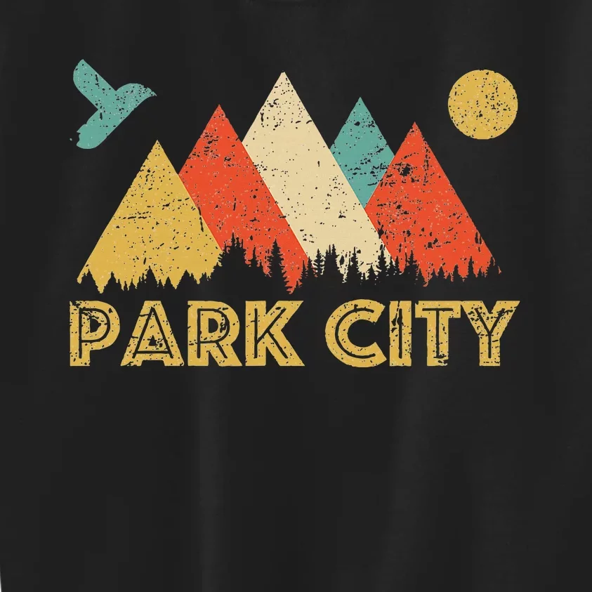 Park City Utah Retro Kids Sweatshirt