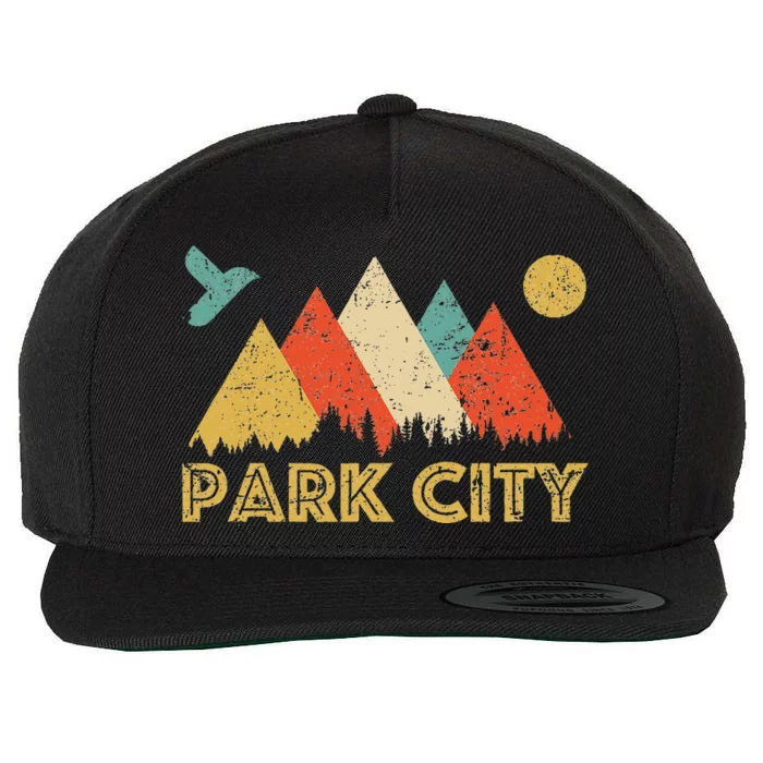 Park City Utah Retro Wool Snapback Cap