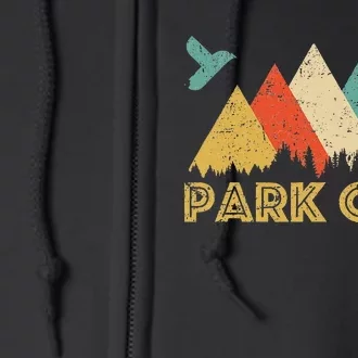 Park City Utah Retro Full Zip Hoodie