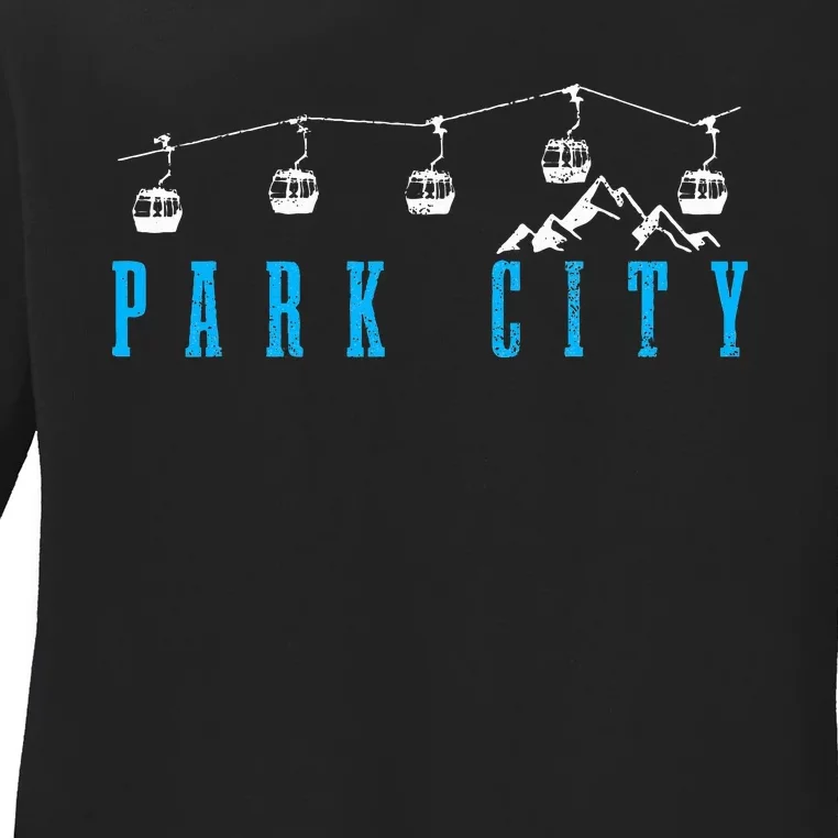 Park City Utah Ski Snowboard Winter Sports Ladies Long Sleeve Shirt